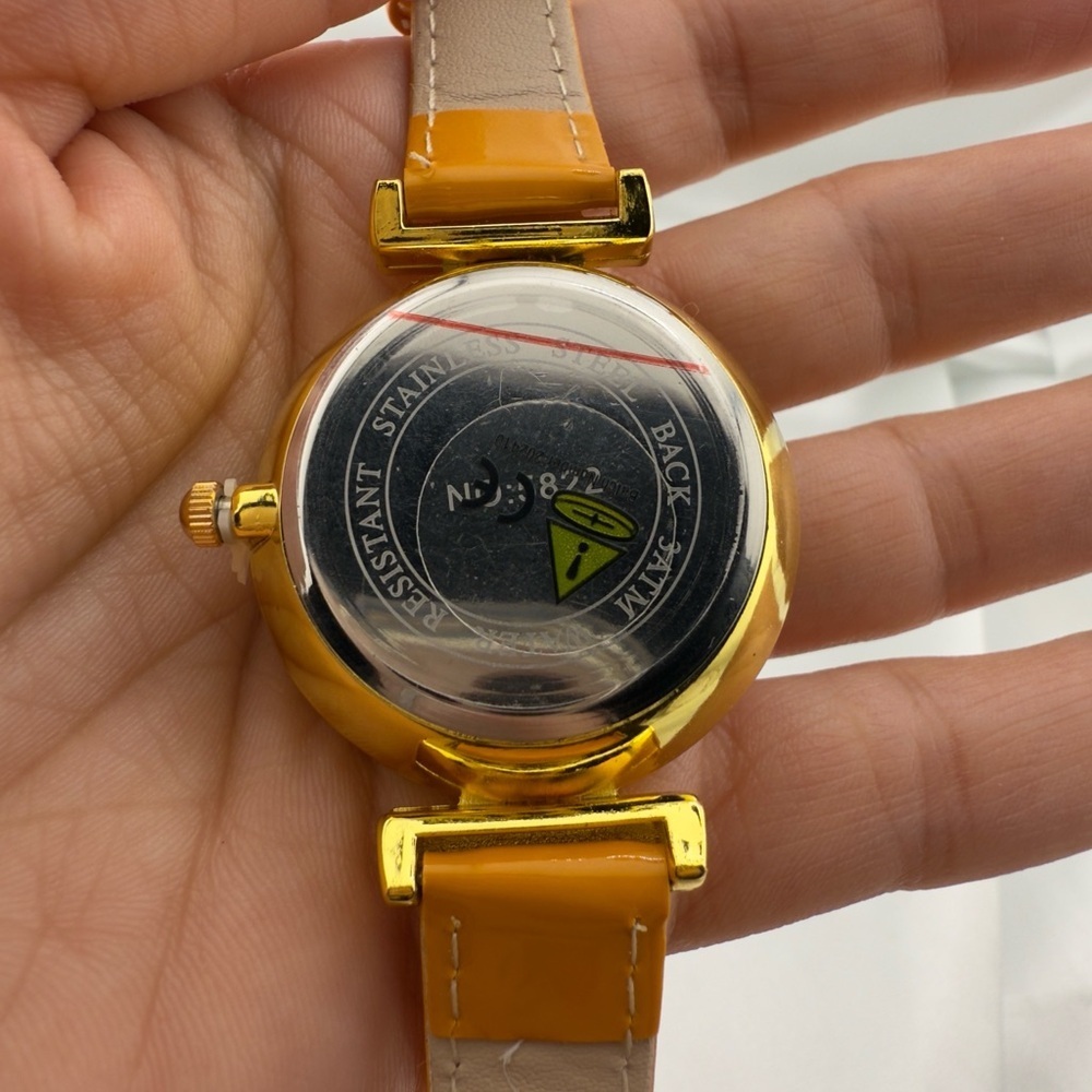 Women’s Gold Rhinestone Dress Watch with Sunburst Dial - Picture 6 of 7